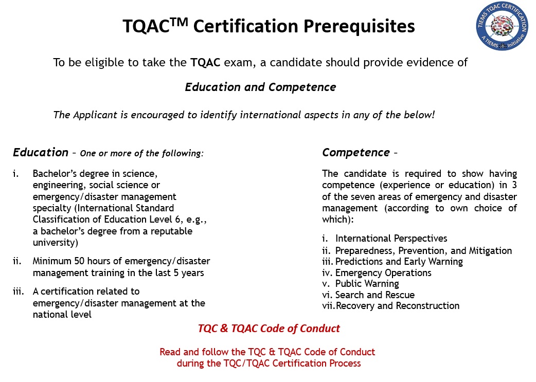 TQAC 2021 Prerequisite